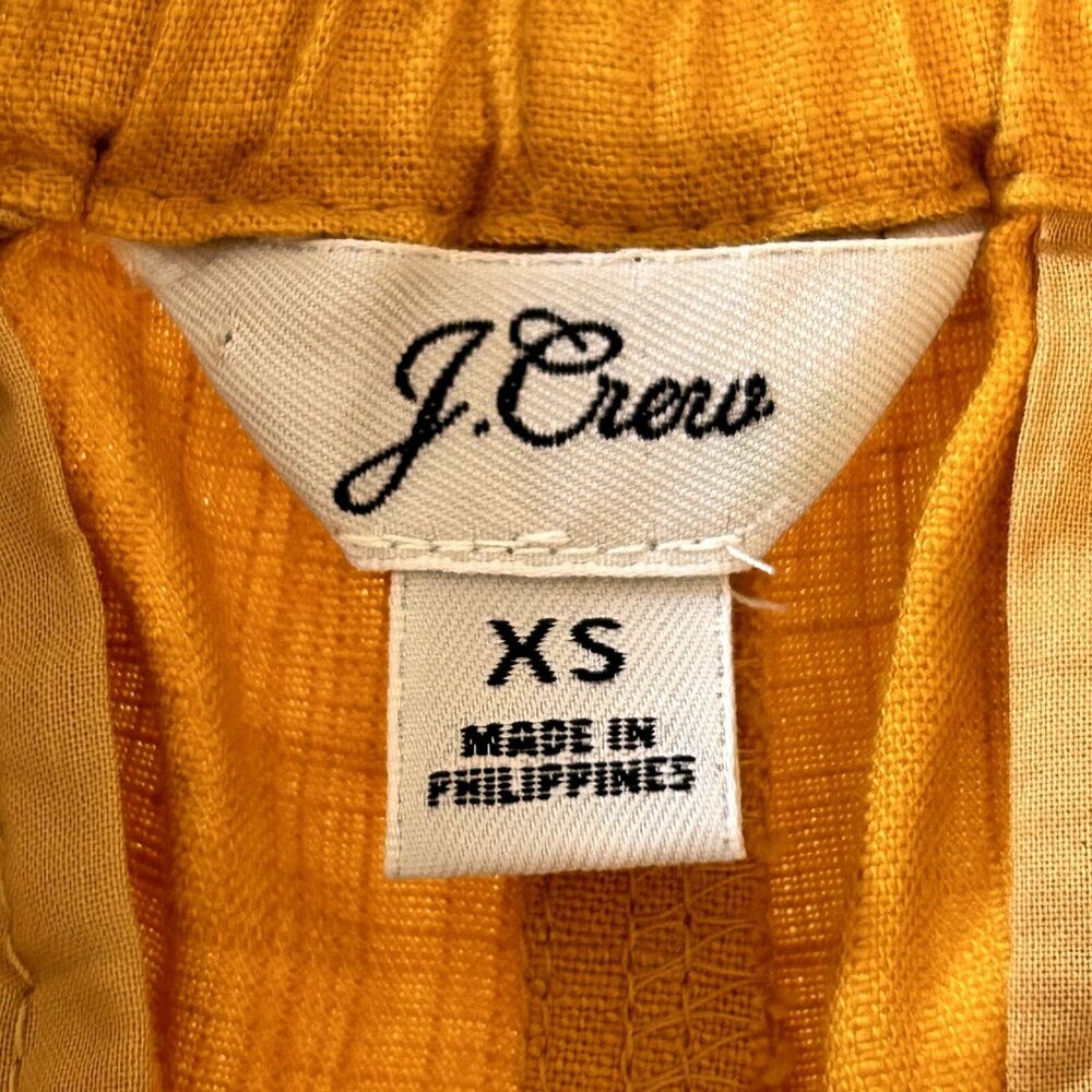 J. CREW Linen Blend Seaside Shorts Golden Yellow Elastic Waist 3" inseam Size XS - Picture 8 of 9
